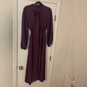 SHEIN Purple Tie Front Ruched Gown